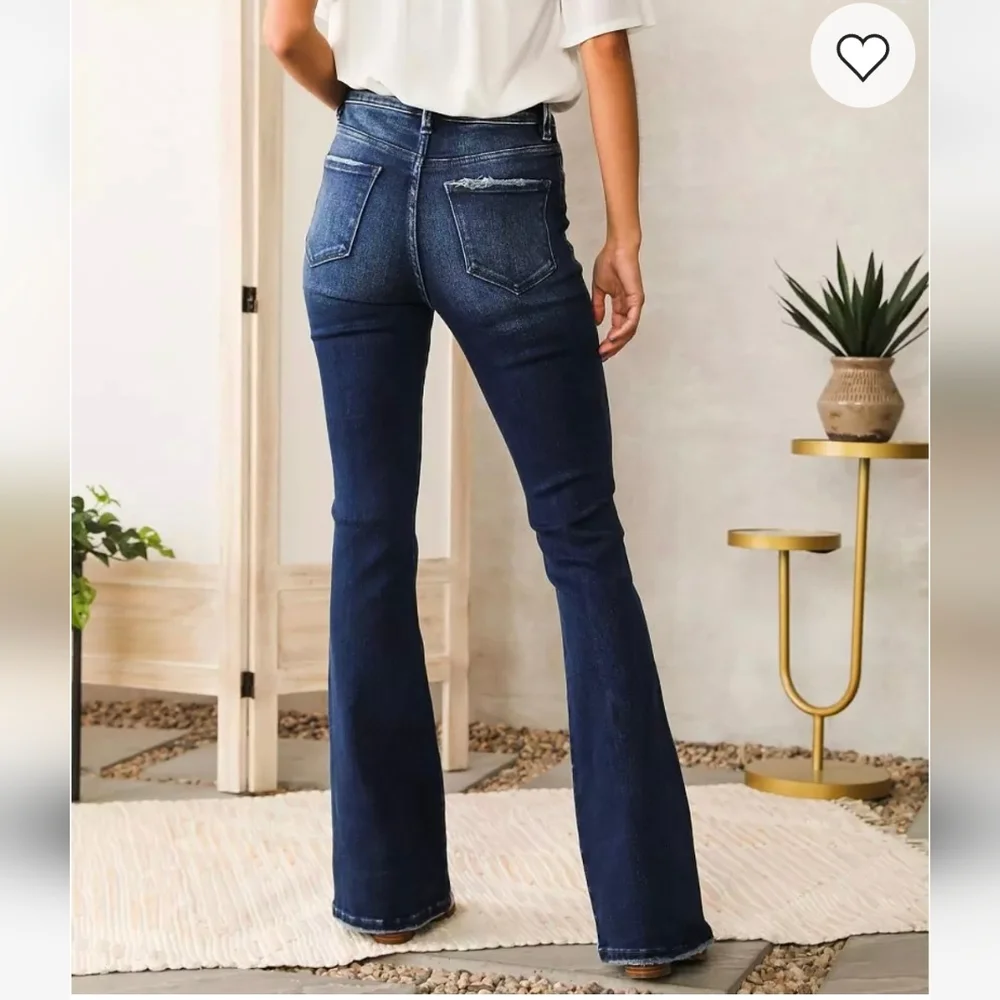 Flying Monkey High Rise Bootcut Stretch Dark Wash Denim Jeans Size 24 Western - Picture 2 of 12